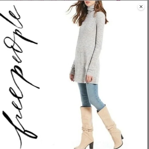 NWT Free People Stone Cold Ribbed Split Back Turtleneck XS NEW We the Free - Picture 5 of 6